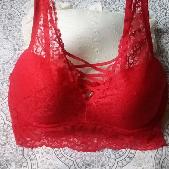 Pink! Red lace push up bralette - Picture 9 of 9